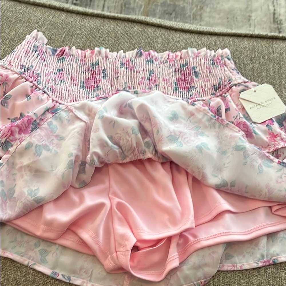 Altar'd State Pink Ruffled Mini Skirt - Picture 2 of 5